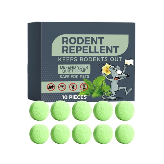 Rodent Repellent Tablets Natural Formula for Indoor and Outdoor Use Keeps Rodents Away Safe for Pets 10 Pieces Effective Solution for Home Storage Areas Garage Basement Attic Protection