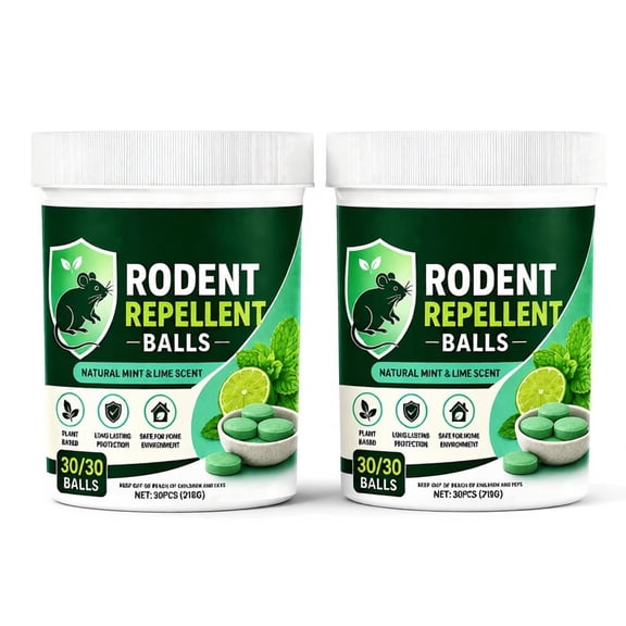 Rodent Repellents Balls – 60Pcs Natural Essentialses Oil Blend(Peppermint,Fir,Cinnamon), Weather-Resistant for Indoor Outdoor Use,Deters Squirrels,Mice, Rats for Patio, Garden, Garage, Kitchen