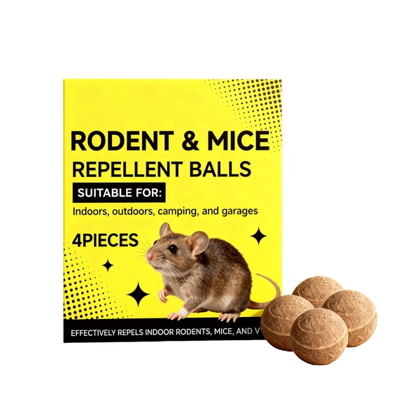 Rodent and Mice Repellent Balls for Indoor and Outdoor Use Natural Formula for Home Garage and Camping 4 Pieces Long Lasting Protection