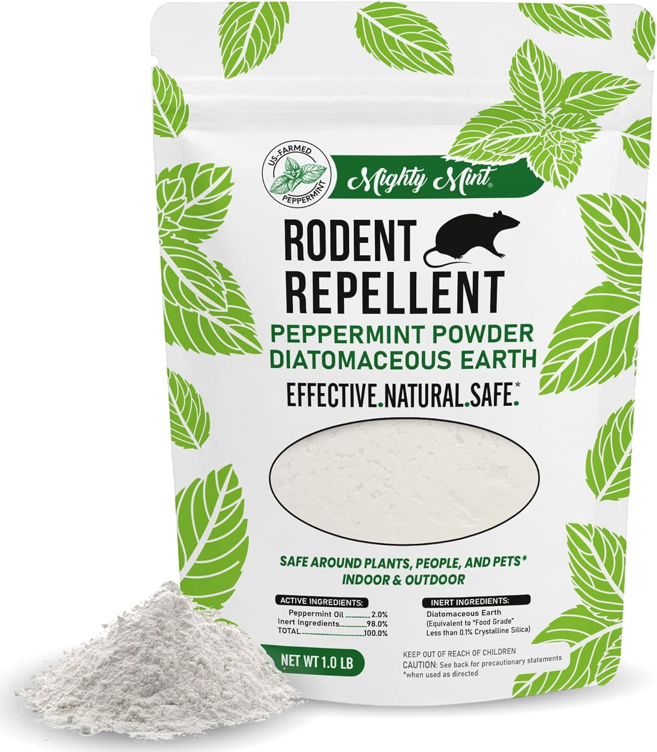 Rodent lent Pest Control, Diatomaceous Earth Peppermint Pest Powder, 1 lb