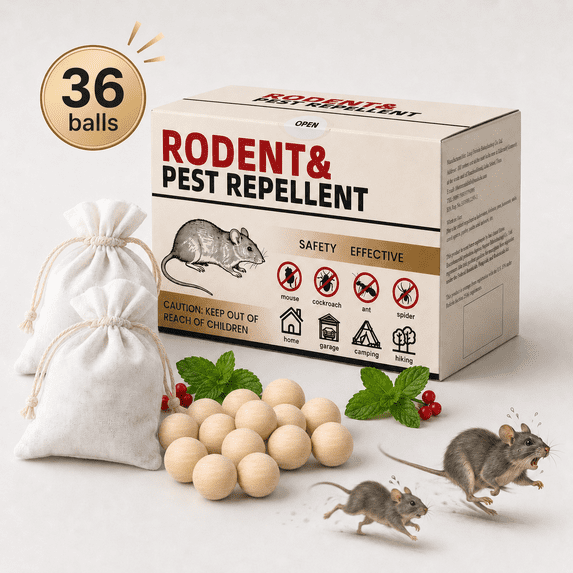 RodentRepellent Balls Indoor/Outdoor MiceRepellent Indoor, RatRepellent for Outside, Outdoor Mouse Repellant, Peppermint Balls forRodents, Rat Repeller for Car Engines 36 Balls