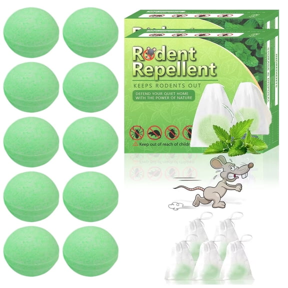 RodentRepellent with Peppermint Oil-Mouse, Squirrel & Rat Deterrent for Car Engines, Garage, Attic Long-Lasting Mole/Mice Control Indoor Outdoor Safe vs Moth Balls Traps (210 Pack)