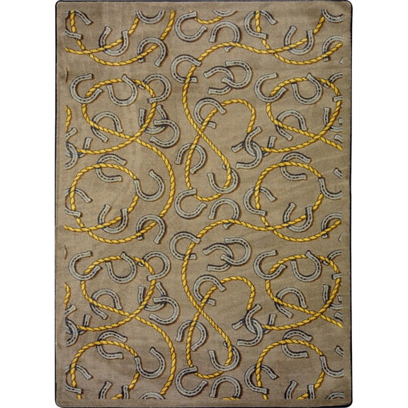 Joy Carpets Kaleidoscope Rodeo 3'10" x 5'4" Area Rug in Color Dark Dust