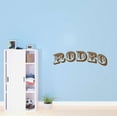 thumbnail image 1 of Rodeo Boots and Hat Cowboy Cowboys Roping Horse Shierf In Town Shootout Wrangler Chaps Rodeo Horse Pony Bull Steer Stallion Roper Decorating Ideas Wall Decal Sticker - Size: 30 In X 9 In, 1 of 5