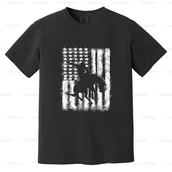 Rodeo, Bucking Bronc Riding, Distressed, Grunge, Cowboy, Western, Bull Comfort Color T-Shirt Unisex, up to 4XL