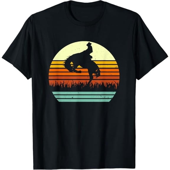 Rodeo Bucking Bronco Horse Retro Style Funny Gift Unisex T-Shirt