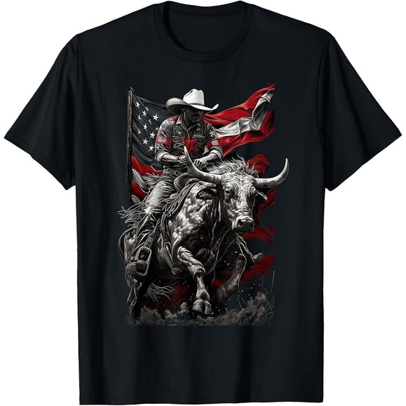 Rodeo Bucking Bull Cowboy T-Shirt - Walmart.com