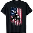 thumbnail image 1 of Rodeo Bull Rider Patriotic American Flag Cowboys T-Shirt, 1 of 4