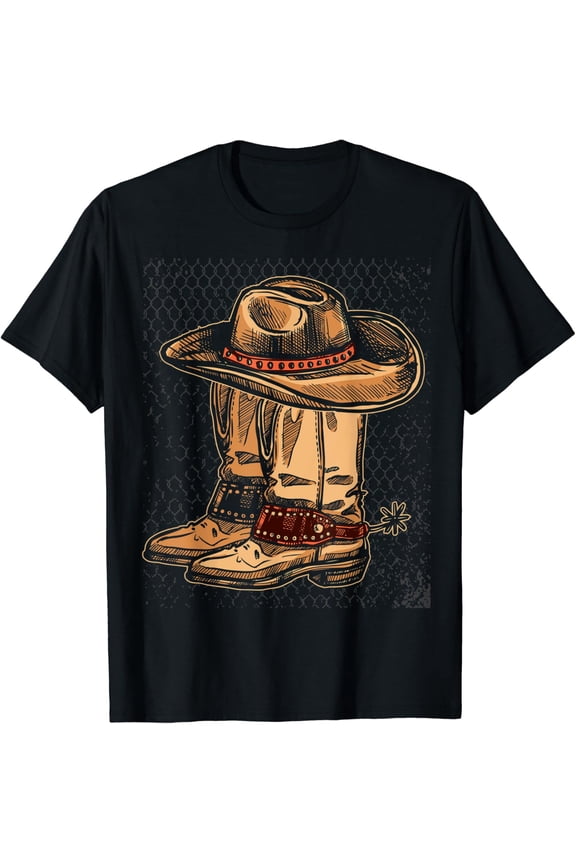 Rodeo Bull Riding Hat Line Dance Boots Cowboy T-Shirt All Size S-5Xl