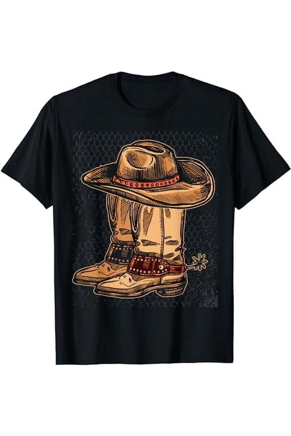 Rodeo Bull Riding Hat Line Dance Boots Cowboy T-Shirt