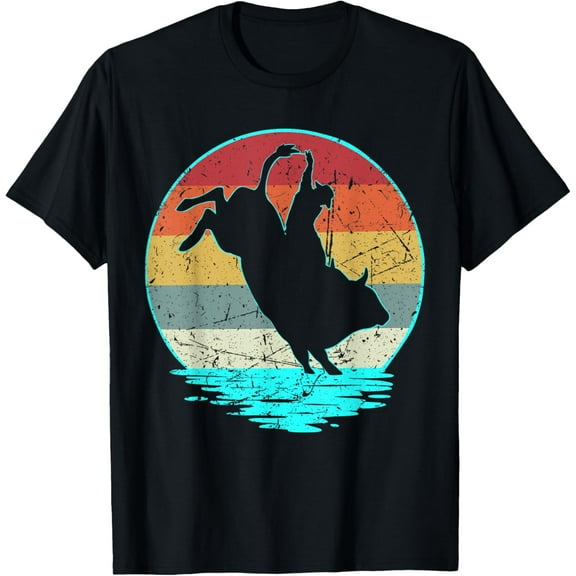 Rodeo Bull Riding Vintage Cowboy 70's 80's Vintage Sunset T-Shirt