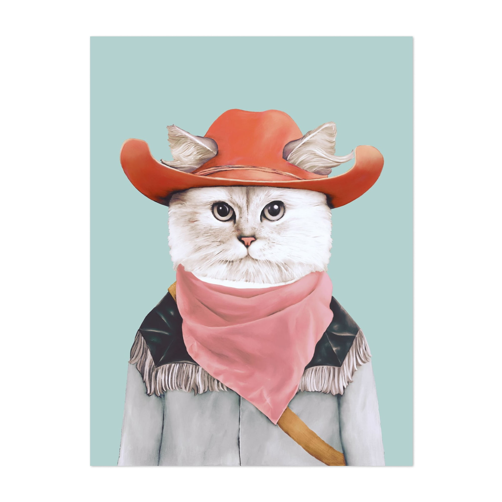Rodeo Cat - Painting Cat Cowboy Animal Western Humor Whimsical Portrait ...