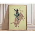 thumbnail image 1 of Rodeo Cowboy Bull Riding Wall Art Print, Unframed Paper Poster 11x14in, 1 of 4