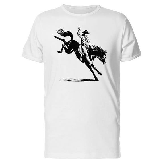 Rodeo Cowboy In B&W T-Shirt Men -Image by Shutterstock, Male 3X-Large