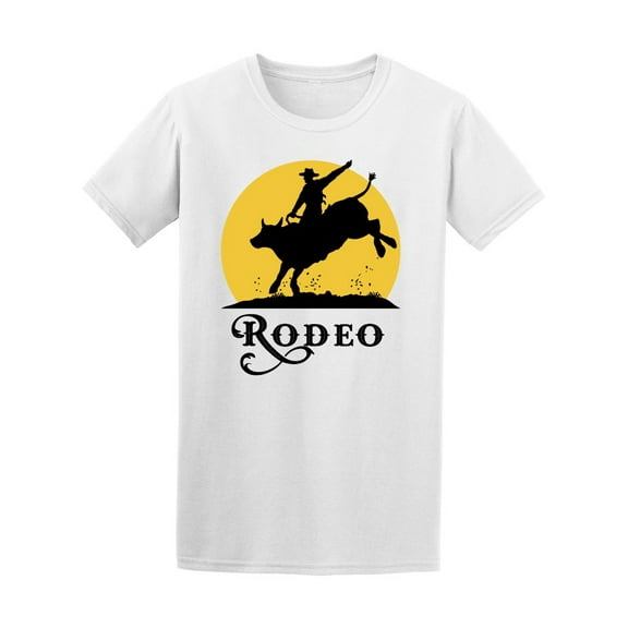 Rodeo Cowboy Riding Bull T-Shirt Men -Image by Shutterstock, Male Large