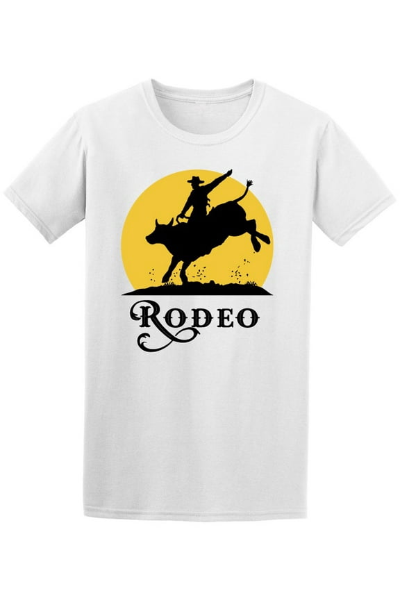 Rodeo Cowboy Riding Bull T-Shirt Men -Image by Shutterstock, Male Large