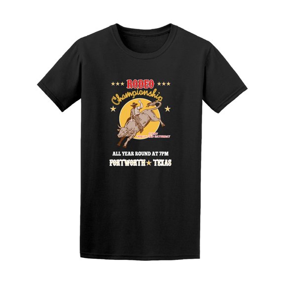 Rodeo Cowboy Riding Championship Bull T-Shirt Men -Image by Shutterstock, Male x-Large