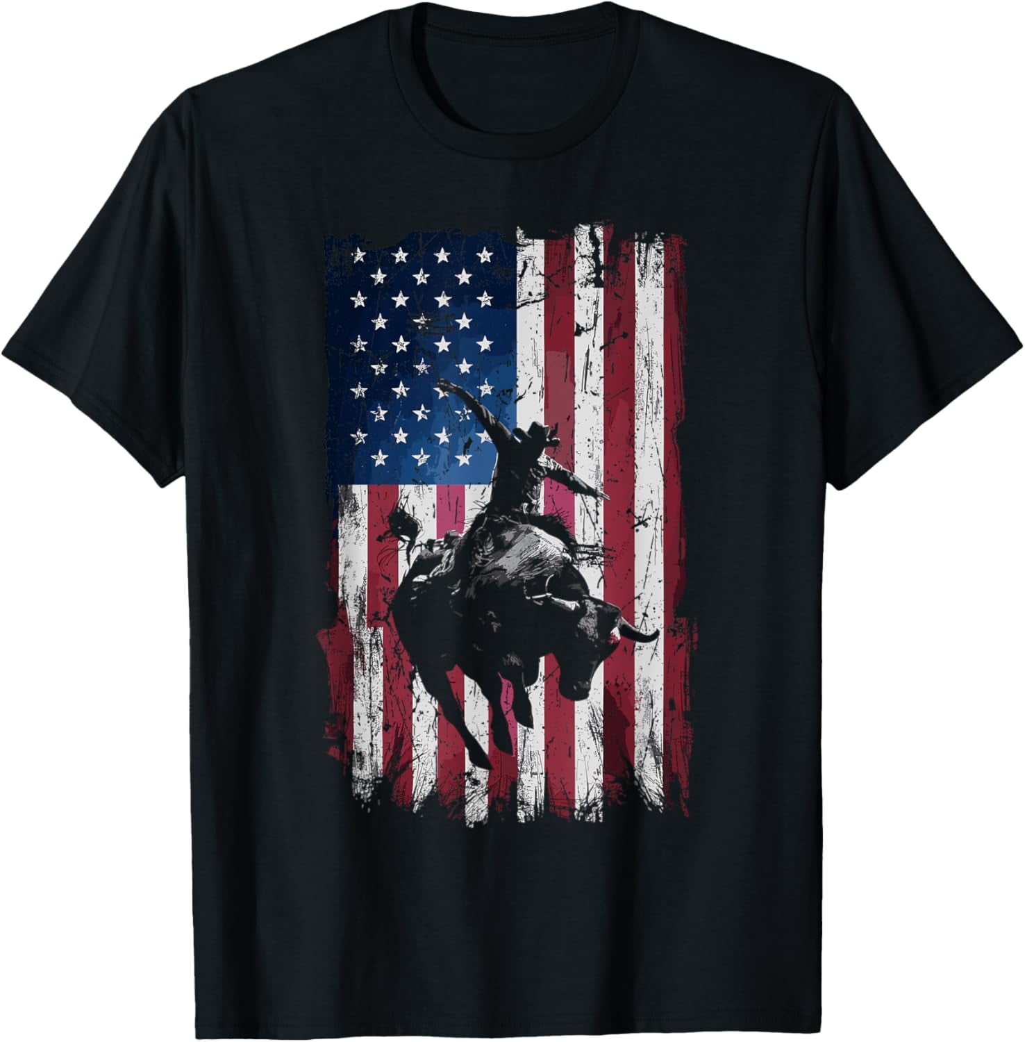 Rodeo Cowboy Western USA Flag Cowboys T-Shirt - Walmart.com