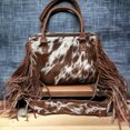 thumbnail image 1 of Rodeo Cowhide Rugs Fringe-Adorned Cowhide Bag with Crossbody Strap and Tote Handle, 1 of 2