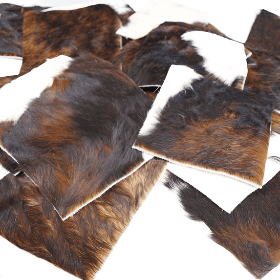 Rodeo Cowhide Rugs Hair on Cowhide Scrap Leather Hide Remnants 10 Pieces
