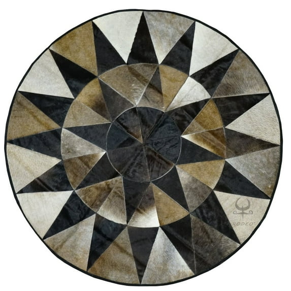 Rodeo Cowhide Rugs Star Round Cowhide Patchwork