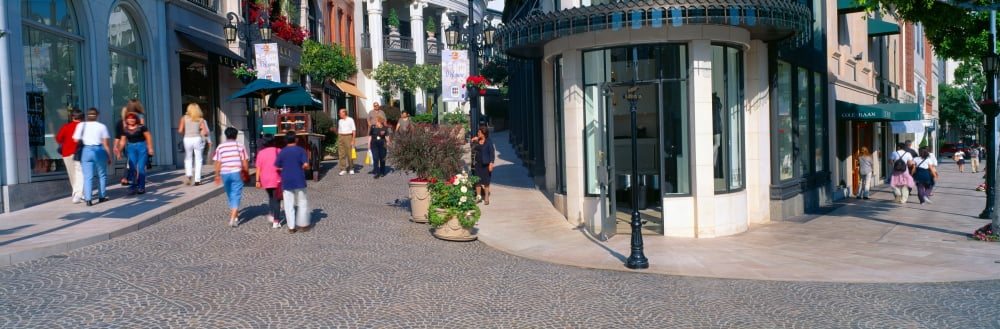 Rodeo Drive Beverly Hills California Canvas Art - Panoramic Images (36 x 12)