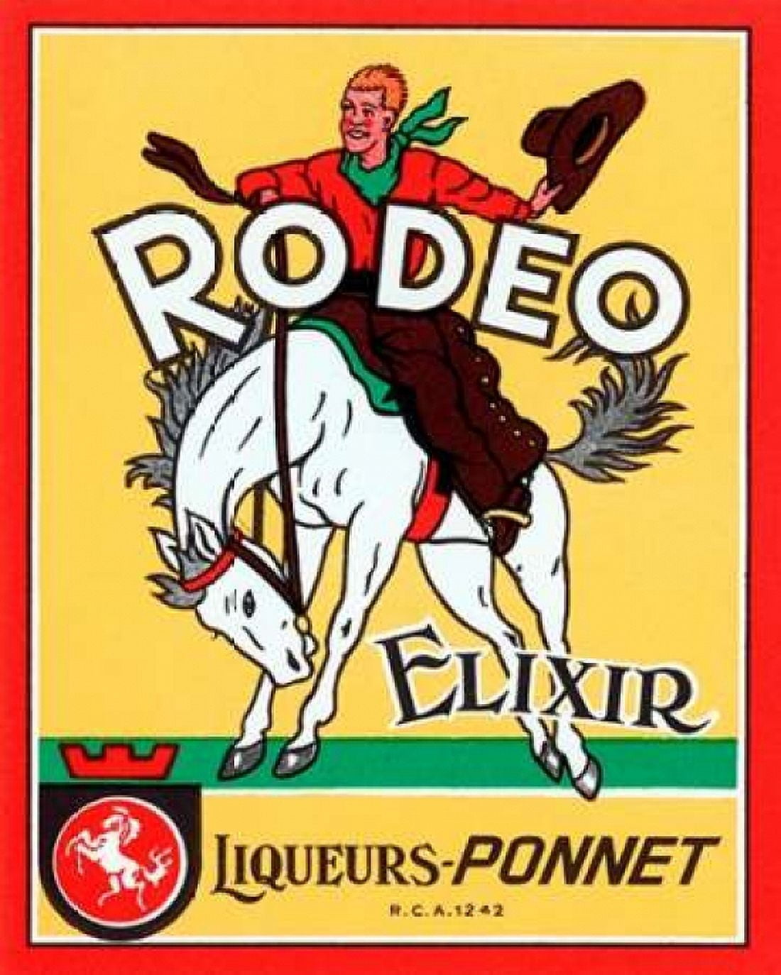 Rodeo Elixir Canvas Art - Vintage Booze Labels (22 x 28)