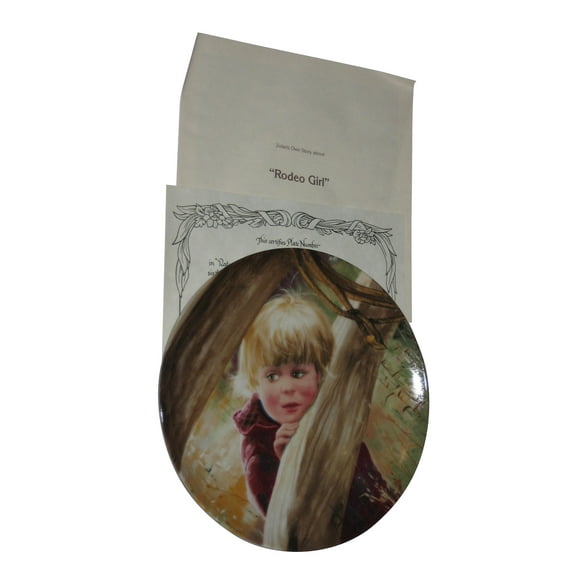 Rodeo Girl Against Fence Donald Zolan Collector Plate