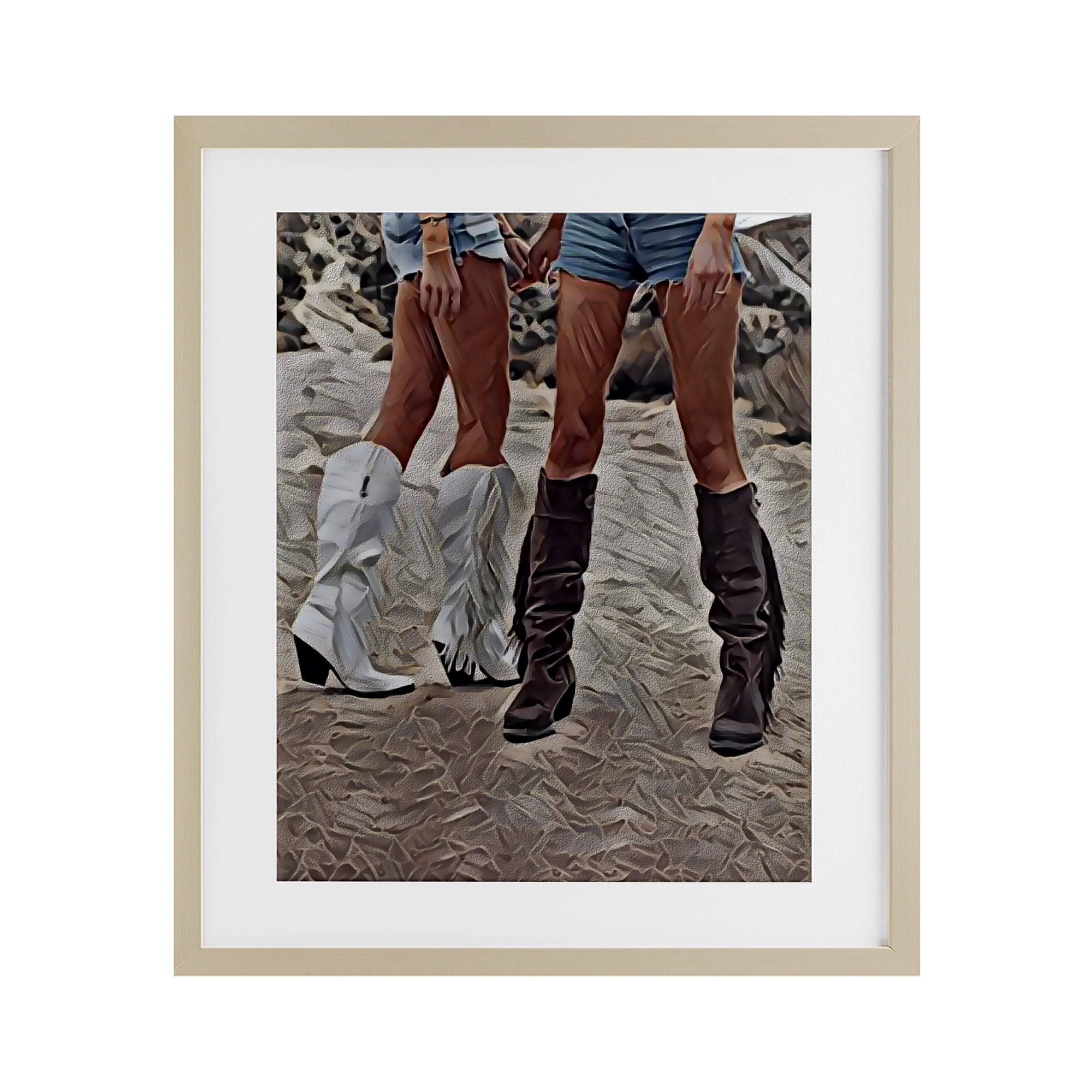 Rodeo Girls Friendship Birch Framed Print Under Glass, design by Jesse Keith