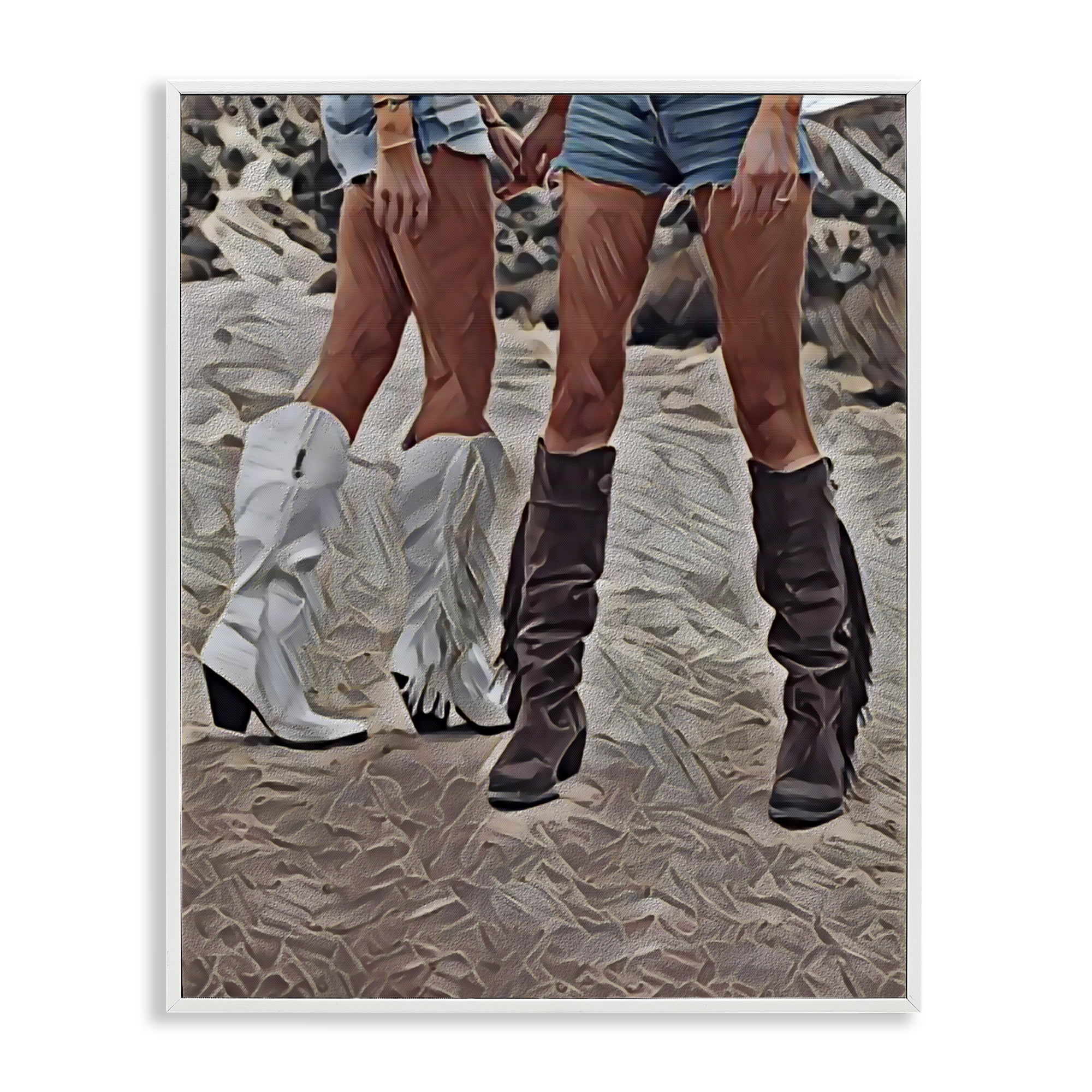 Rodeo Girls Friendship White Framed Giclee Art, design by Jesse Keith