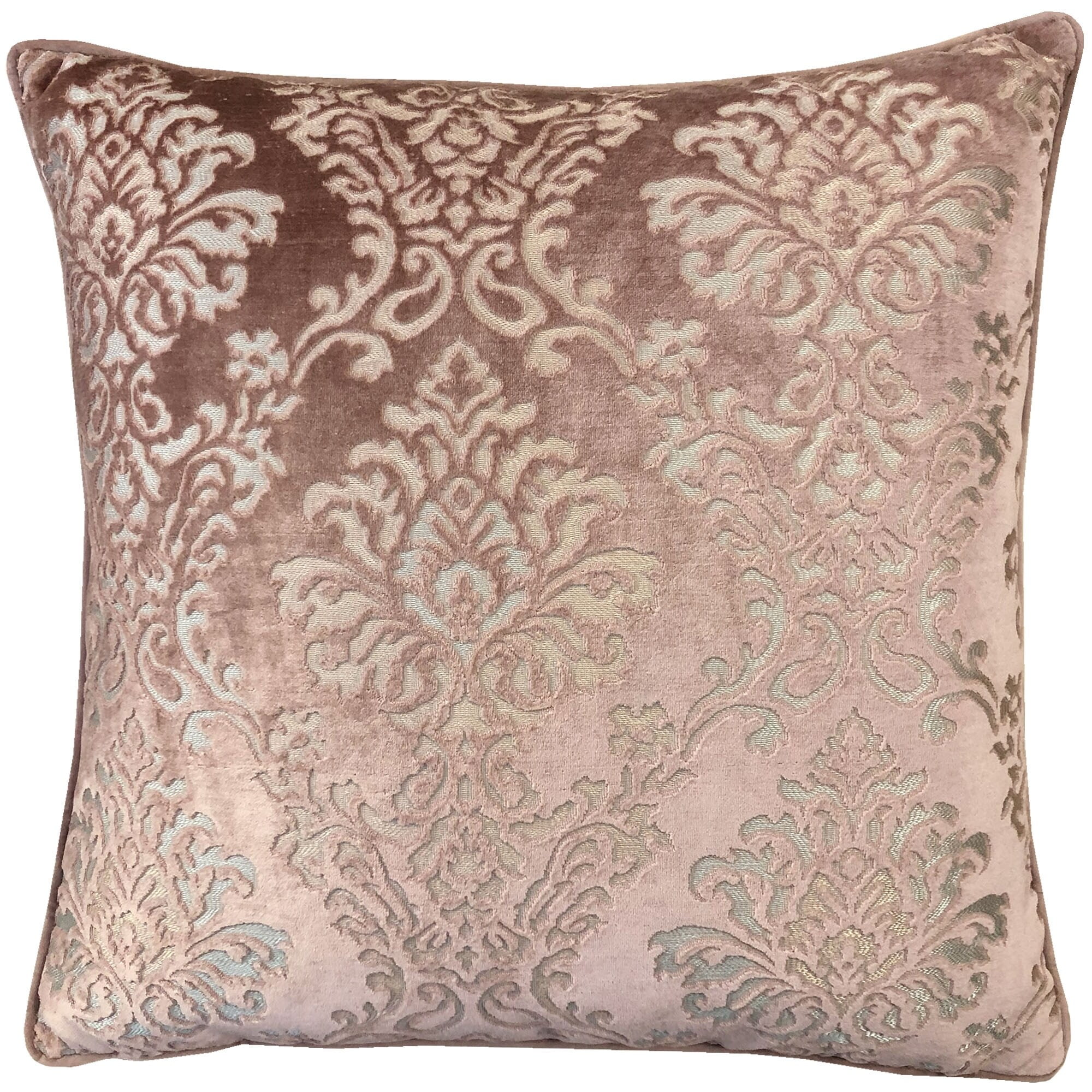 Rodeo Home Ladan Traditional Damask Accent Pillow | 18x18 | More Colors 18x18 / Navy