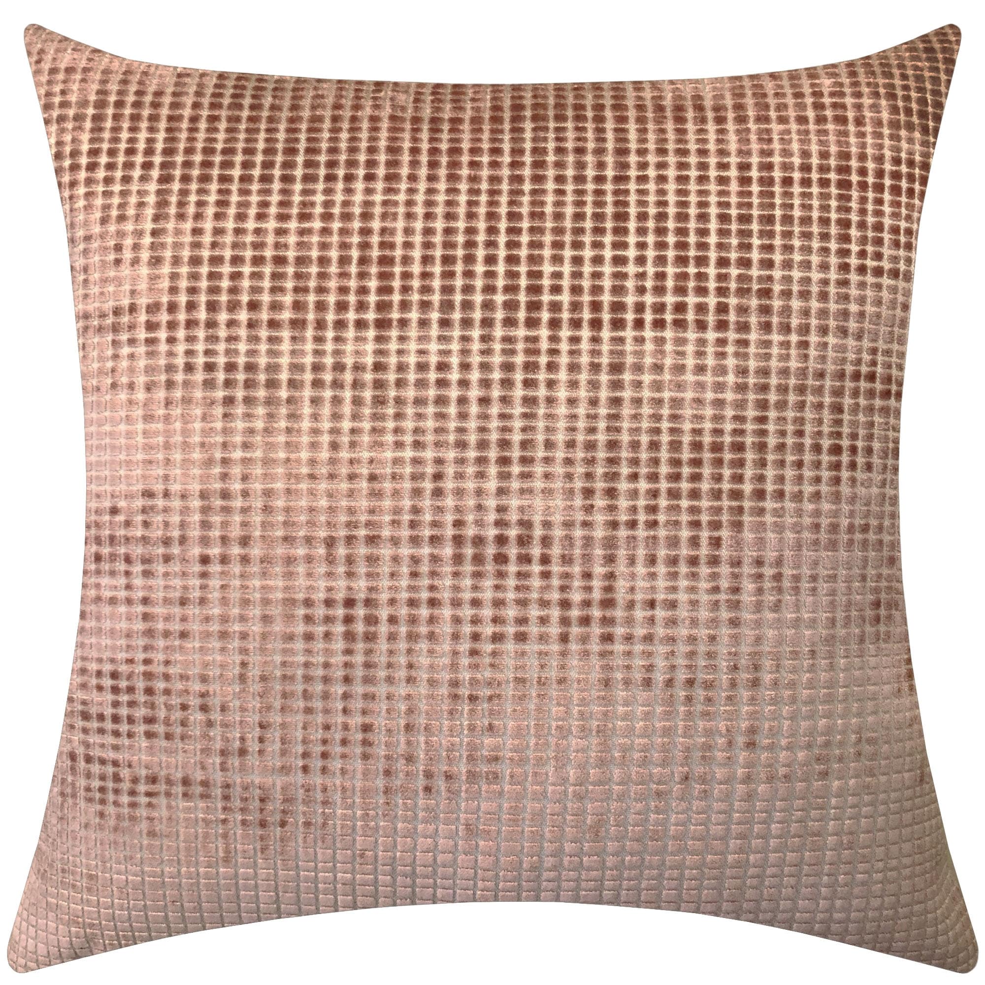 Rodeo Home Vika Checkered Cut Velvet Decorative Pillow with Feather