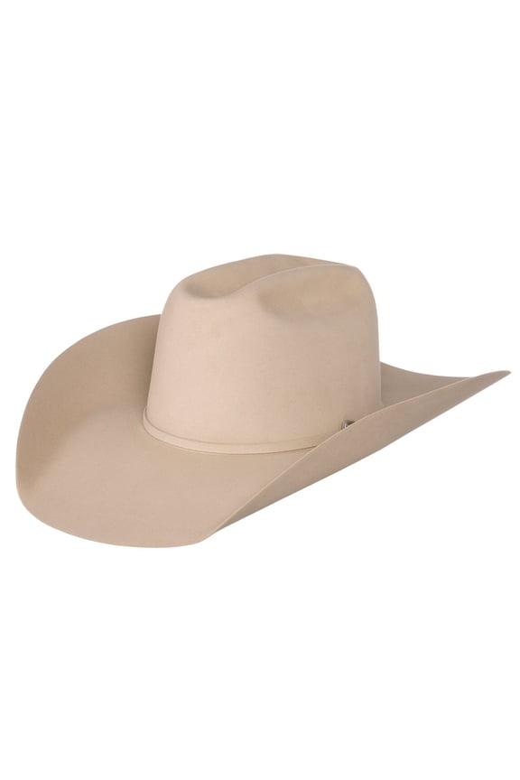 Mens 30X Self Band 4 1/4in Brim Open Felt Cowboy Hat 71/4 Buckskin