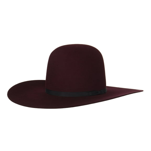 Rodeo King Mens RK 7X  4 1/2` Black Band Felt Hat 71/2 Merlot