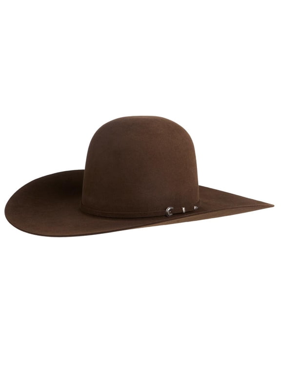 Mens RK 7X Whiskey 5in Brim Open Crown Felt Hat 67/8 Brown