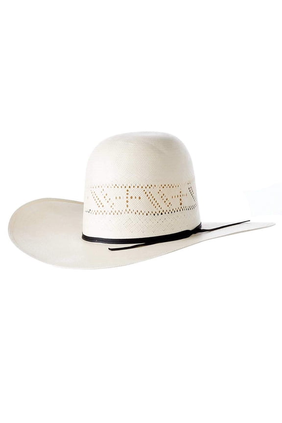 Mens RK  Cross Open Crown 4 1/2` Brim Straw Cowboy Hat 67/8 Ivory