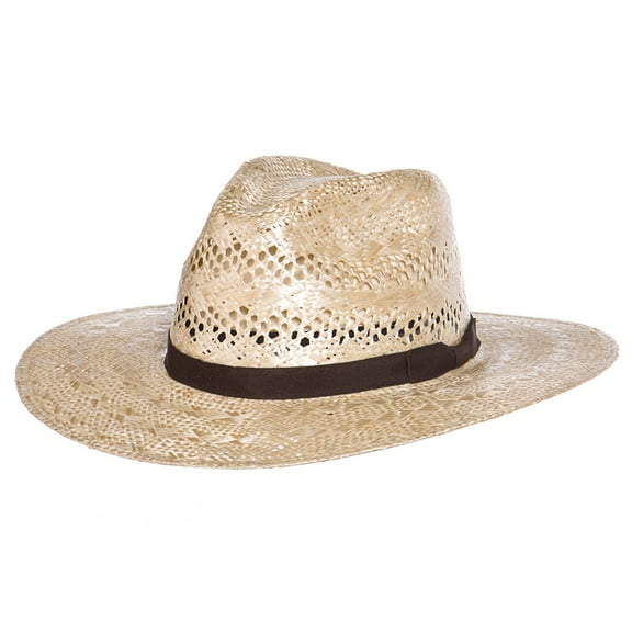 Rodeo King Mens RK Tracker Rami with Brown Band 3 1/2` Brim 63/4 Ivory