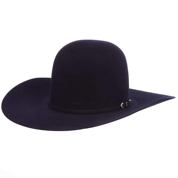 Rodeo King Mens RK 10X 4 1/2in Brim Self Band Open Crown Felt Cowboy Hat 73/8 Sapphire
