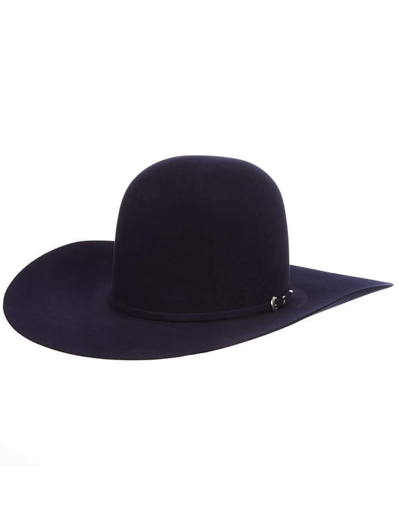 Mens RK 10X 4 1/2in Brim Self Band Open Crown Felt Cowboy Hat 73/8 Sapphire