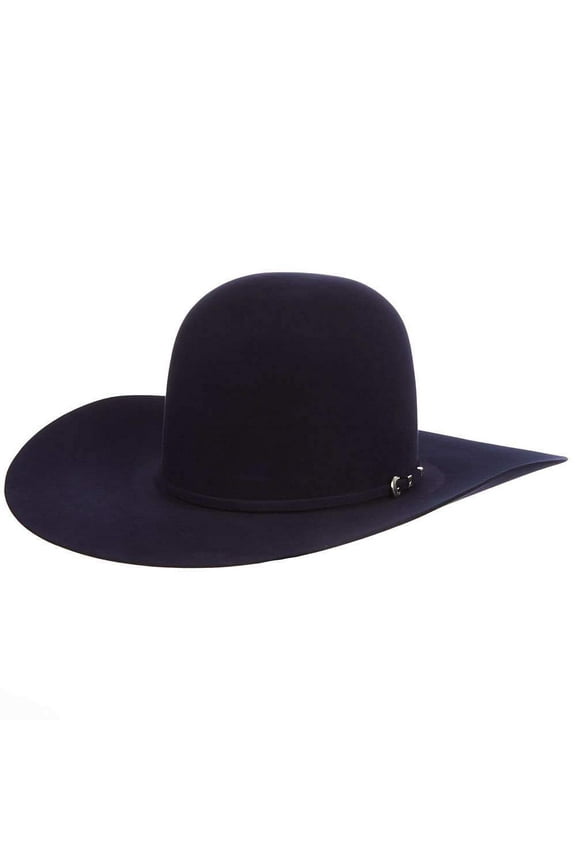 Mens RK464 RK 10X 4 1/2` Brim Self Band Open Crown Felt Cowboy Hat 73/8 Sapphire