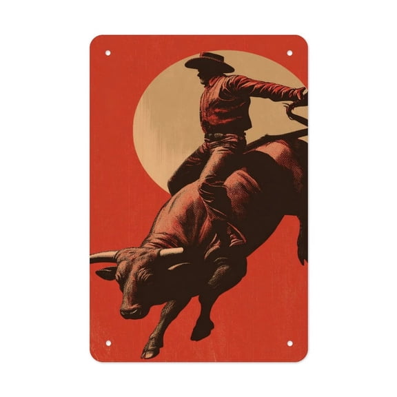 Rodeo King Versatile Tin Wall Decor - Home Garage Bar - Vertical