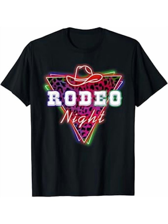 Rodeo Night Leopard Cowboy Hat T-Shirt