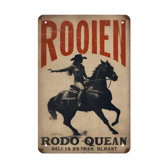 Rodeo Queen Versatile Tin Wall Decor - Home Garage Bar - Vertical