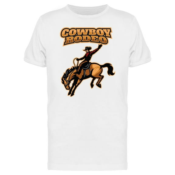 Rodeo Riding Cowboy Graphic T-Shirt Men -Image by Shutterstock, Male 3X-Large