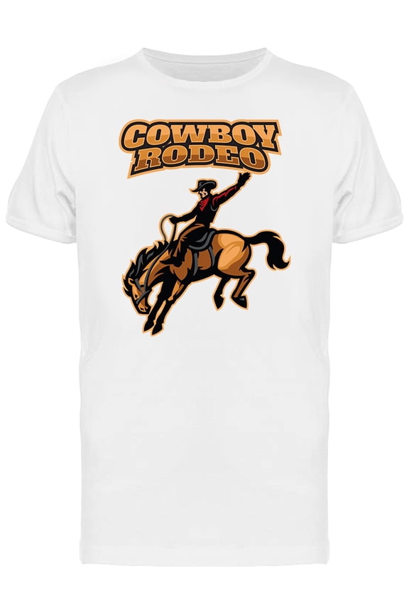 Rodeo Riding Cowboy Graphic T-Shirt Men -Image by Shutterstock, Male Medium