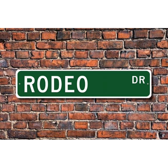 Rodeo Rodeo Sign Rodeo Fan Rodeo Participant Rodeo Gift Cowboy/Cowgirl Gift Horse Show Lover Metal Aluminum Sign - Size: 16 x 4 Inches