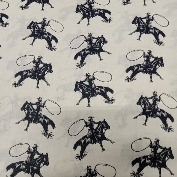 Rodeo Roper Light Yellow Cotton Fabric