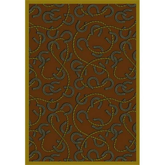Rodeo Rust 7 ft.8 in. x 10 ft.9 in.  WearOn Nylon Machine Tufted- Cut Pile Whimsy Rug