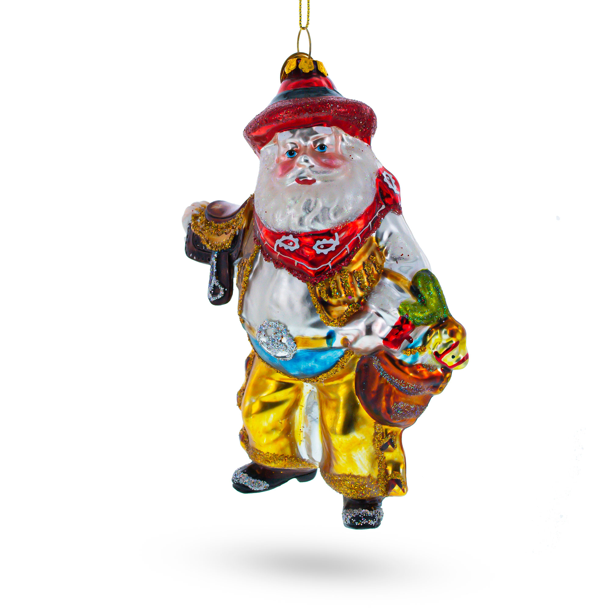 Wild West Santa Glass Christmas Ornament - Walmart.com