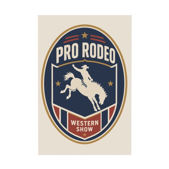 Rodeo Shield Silhouette Western Rustic Country Canvas Wall Art for Living Room Ranch Farmhouse Porch Office 16x24 in